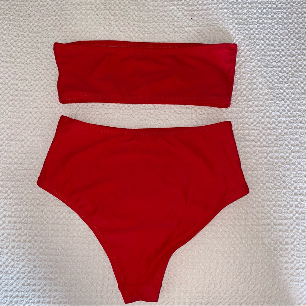 Red High Waisted Bikini Set - Picture 4 of 4